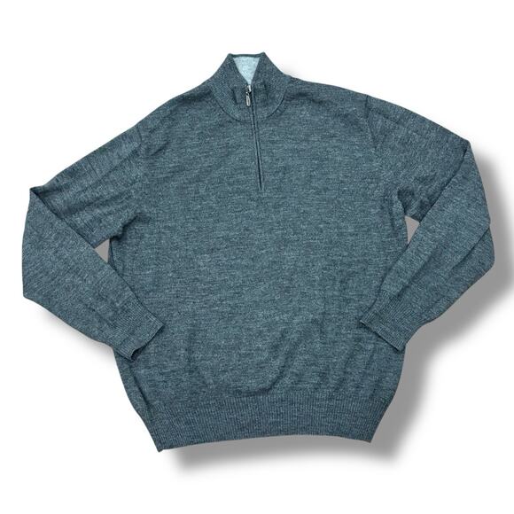 Peru Unlimited Men’s Size M Gray 100% Baby Alpaca Wool 1/4 Zip Sweater Golf - Picture 4 of 5